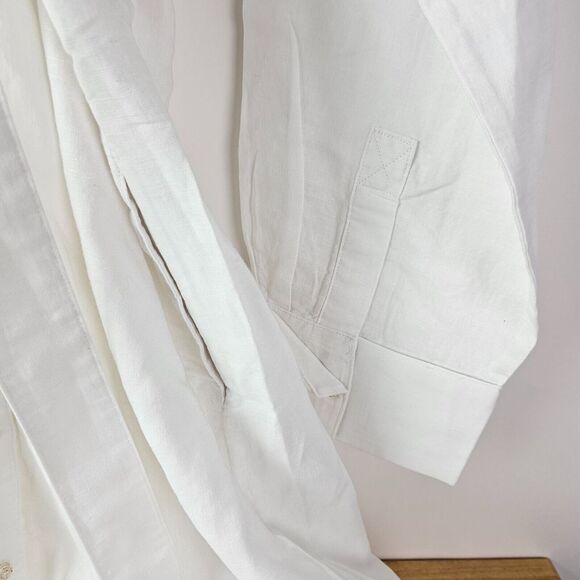 ESPRIT Button Minimalist 10 Belted Midi Shirt Dress 100% Cotton White W/Slip NWT - Picture 12 of 12